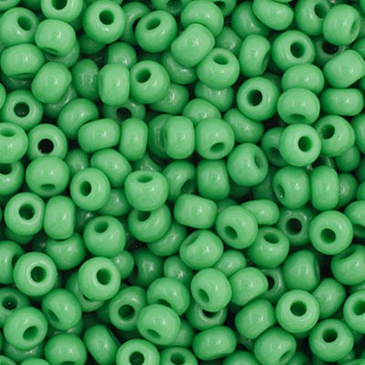 Czech Seed Beads Size 11/0 - Opaque Medium Green