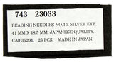 Japanese Beading Needles - Size 16