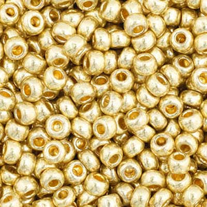 Czech Seed Beads Size 11/0 - Metallic Light Gold