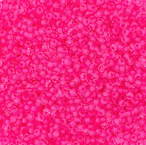 Czech Seed Beads Size 11/0 - C/L Crystal Neon Pink