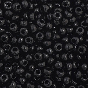 Czech Seed Beads Size 11/0 - Opaque Black