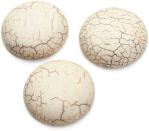 Stone Turquoise Centres, White - 2pk